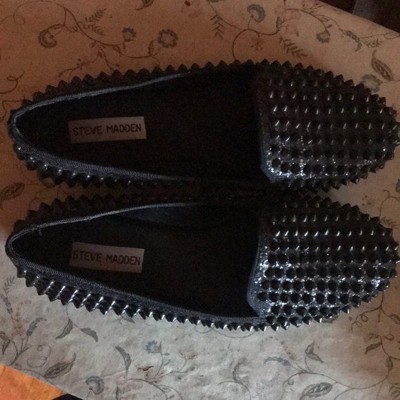 Steve Madden Shoes - Steve Madden Black Spiked Flats
